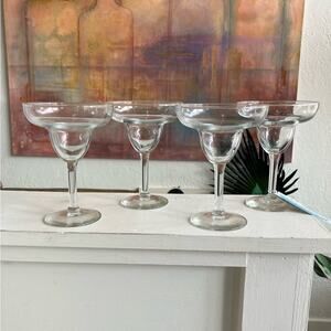 Elegant Clear Glass Margarita Cocktail Drinkware Set